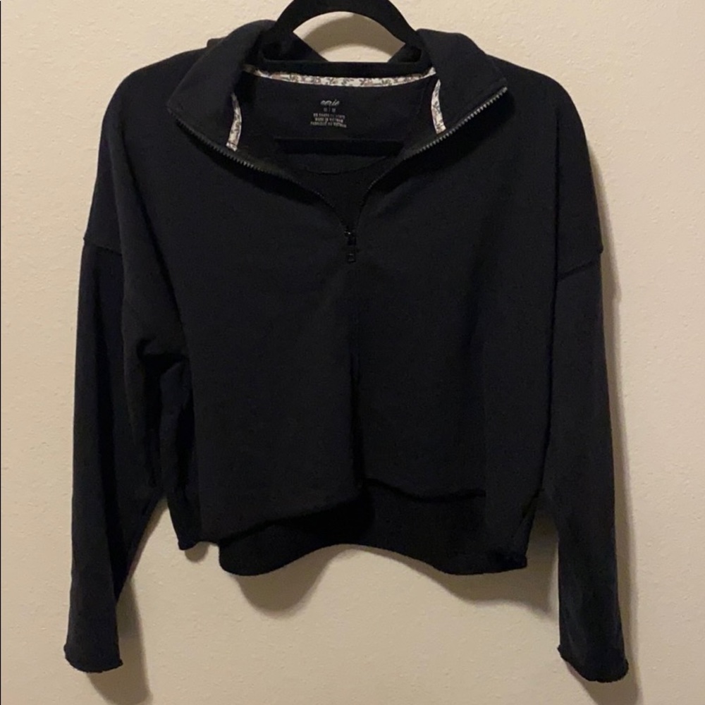 Aerie Quarter Zip Cropped Sweater
